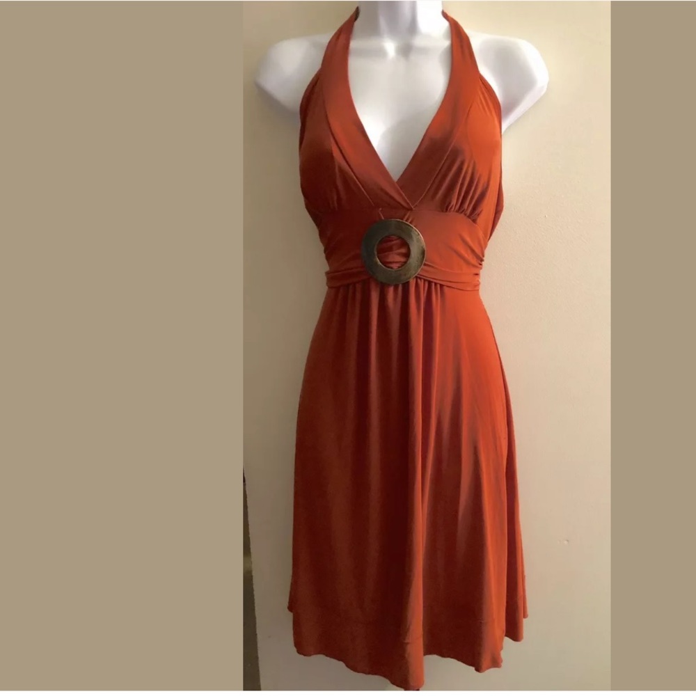 Body Central Orange Dress Juniors - Picture 2 of 7